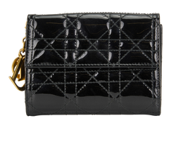 Christian Dior Lotus Wallet, Patent, Black, 1101, 2*